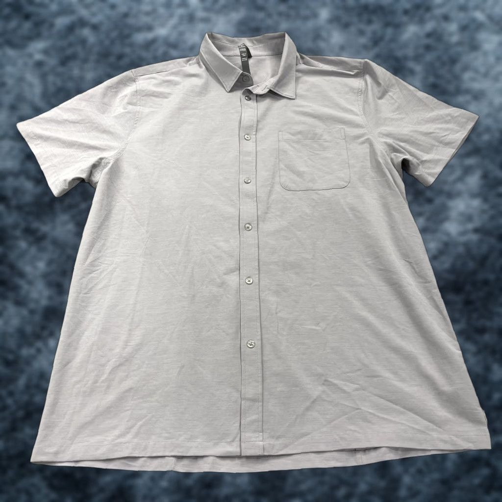 Vuori Shirt Mens 2XL Purple Short Sleeve Button-Up Casual Camp Summer