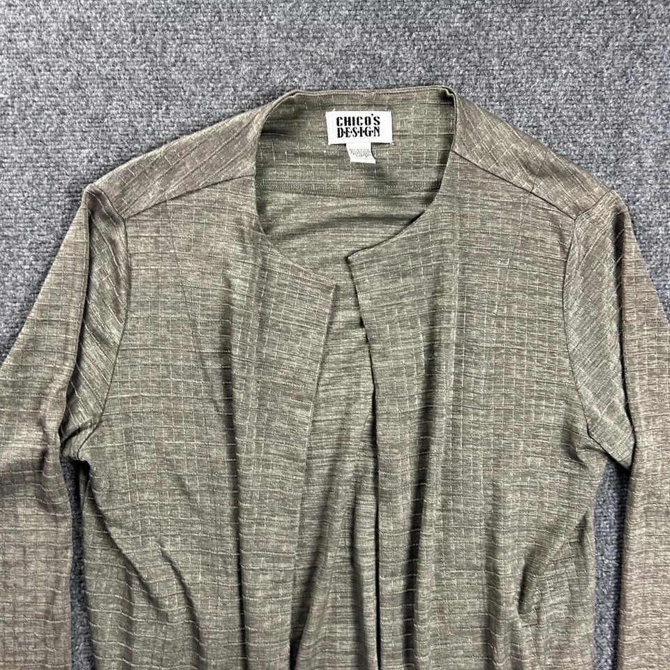 Chicos Chico's Cardigan Womens 2 Open Front Sweater Acetate Blend Size XS / US 0-2 / IT 36-38 - 2 Thumbnail