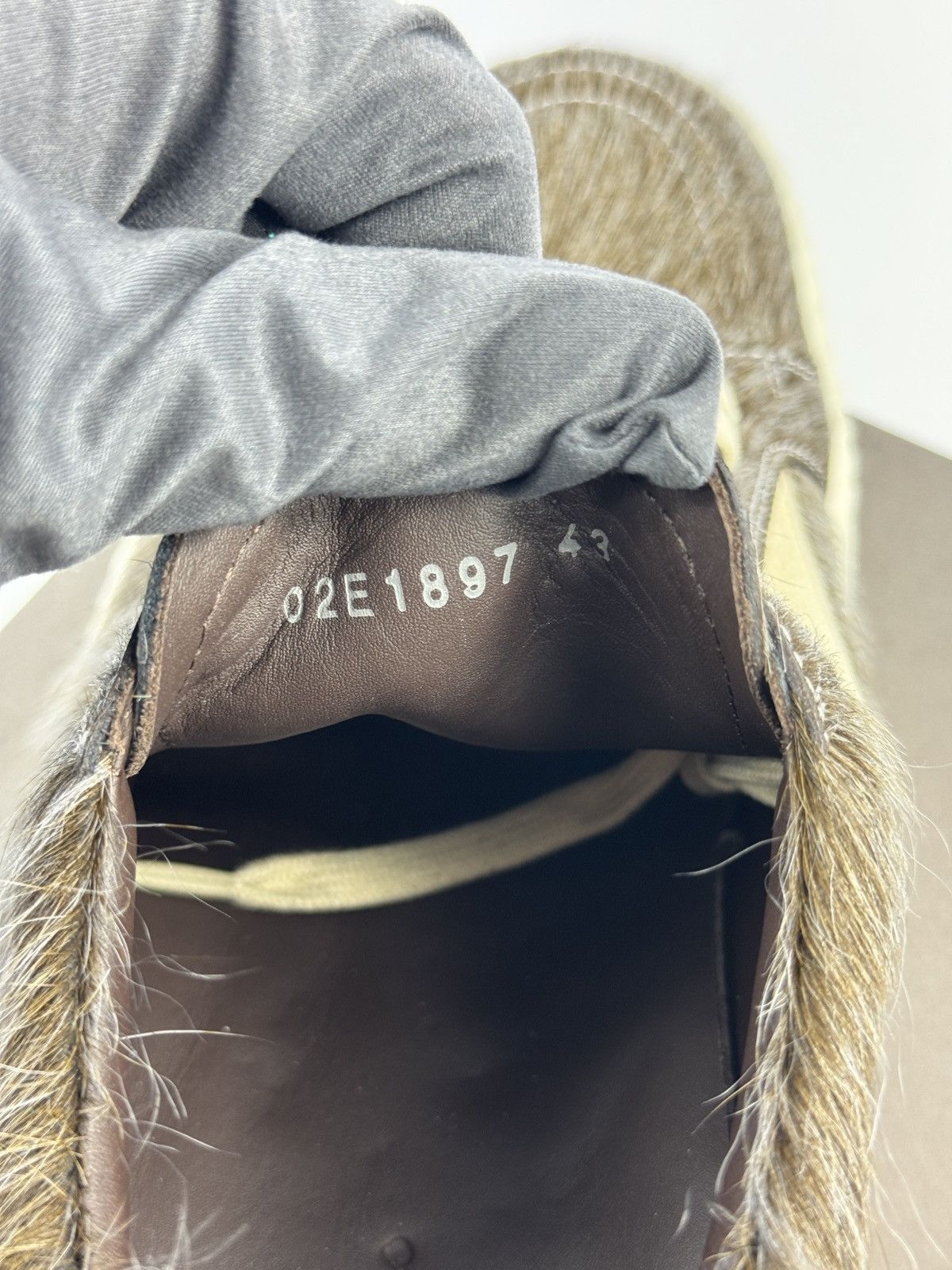 Rick Owens VINTAGE SUEDE TRIMMED CALF HAIR SNEAKERS Size US 10 / EU 43 - 11 Thumbnail