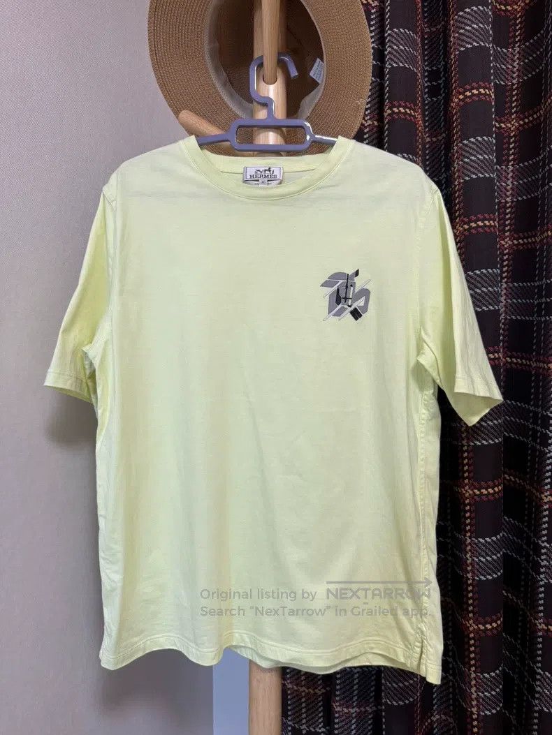 Hermes Hermes Knitted short-sleeved shirt with leather pattern on Size US M / EU 48-50 / 2 - 1 Thumbnail