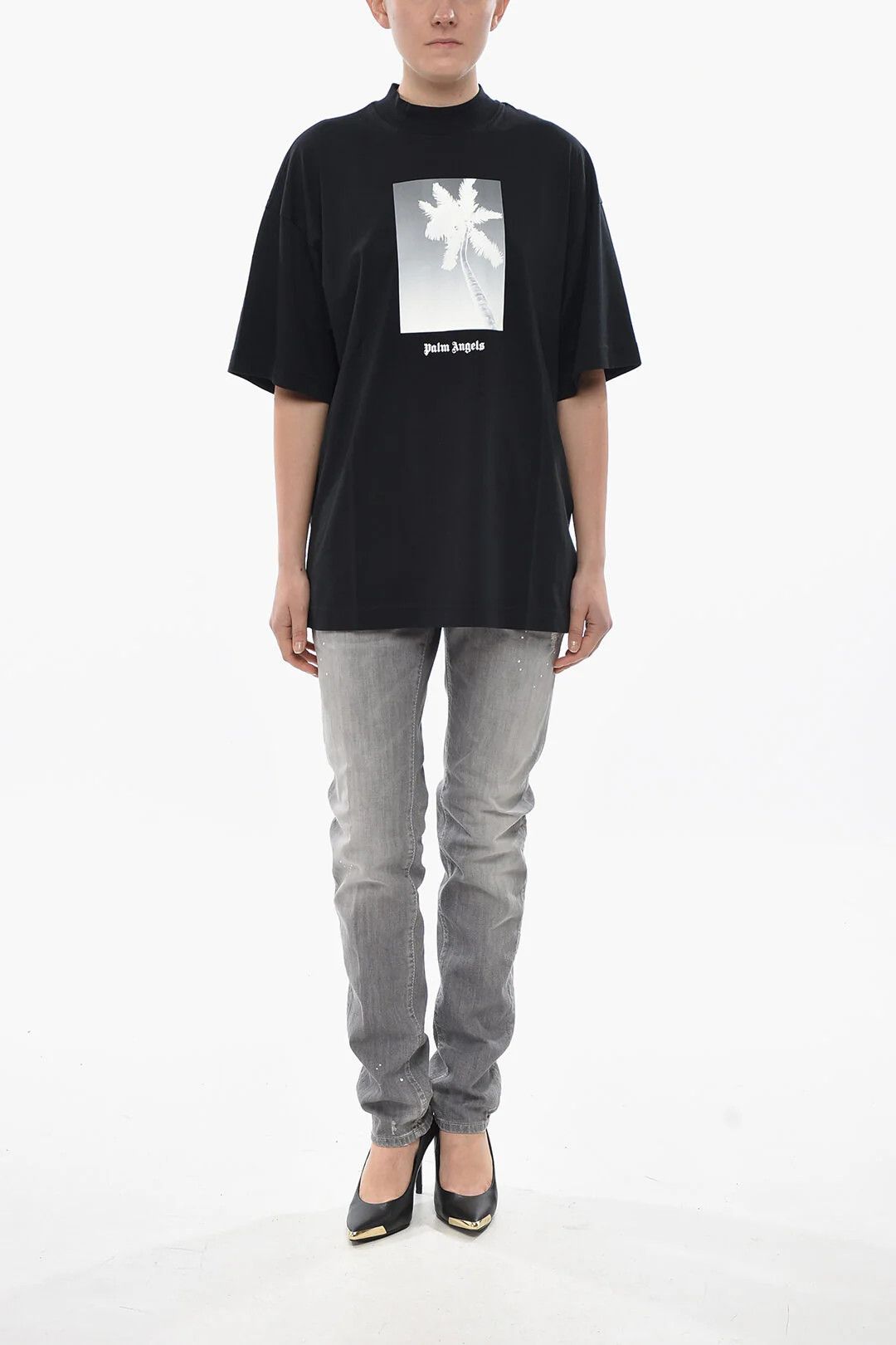 Palm Angels og1mm0326 Loose Fit T-Shirt in Black Size XXS / US 00 / IT 34 - 4 Thumbnail