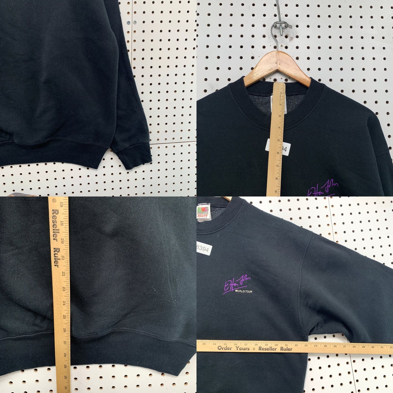 Fruit Of The Loom Vintage Elton John World Tour Sweatshirt Mens XL Black Embroidered Fleece Size US XL / EU 56 / 4 - 8 Thumbnail