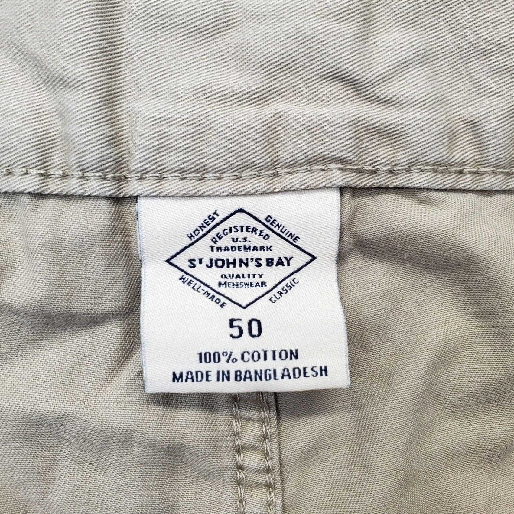 Vintage St. John's Bay Shorts Men 50 Brown Utility Pockets Elastic Waist Classic Fit Shirt Size US 34 / EU 50 - 6 Thumbnail
