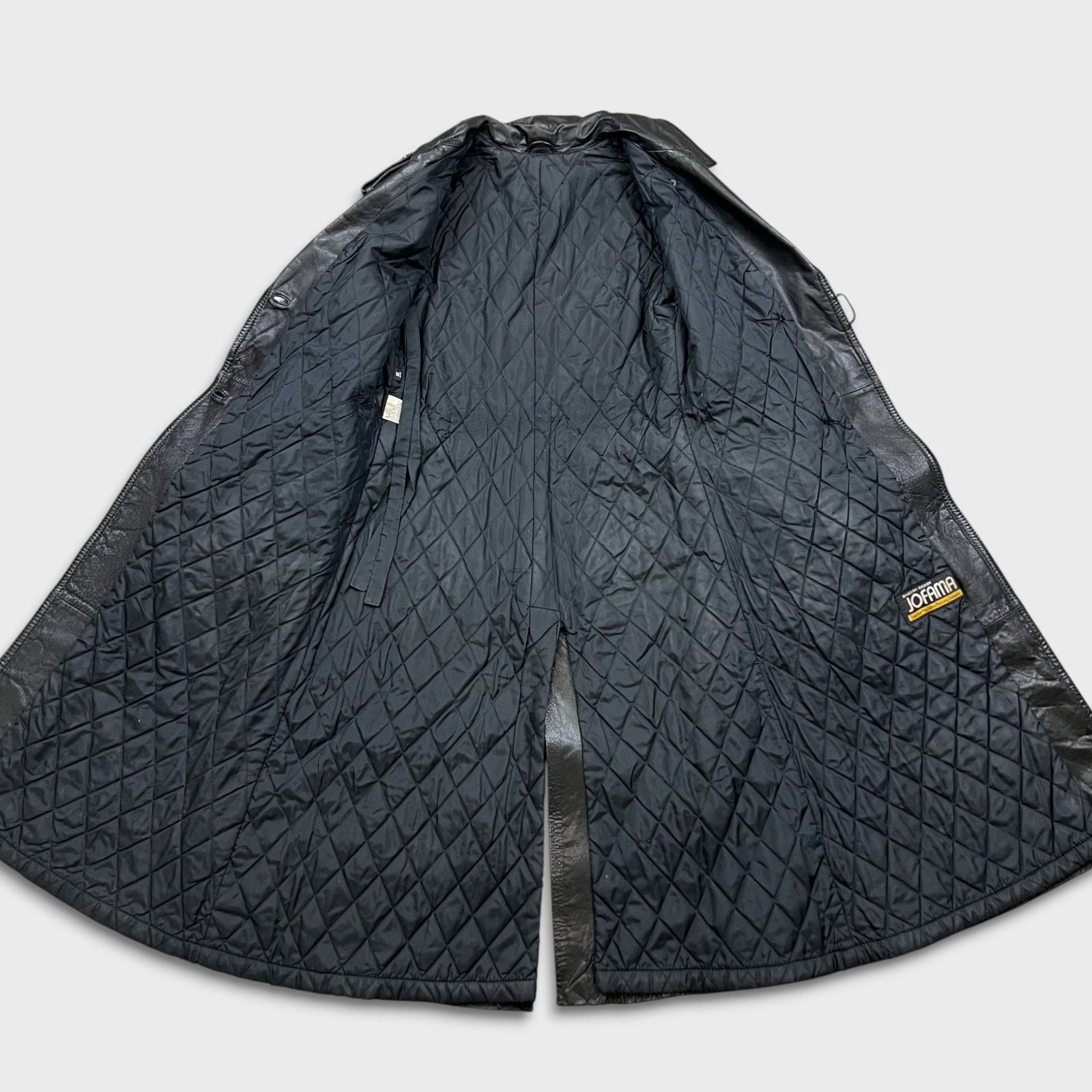Vintage Vintage JOFAMA Swedish Leather Trench Coat Quilted Lined 90s Size M / US 6-8 / IT 42-44 - 9 Thumbnail
