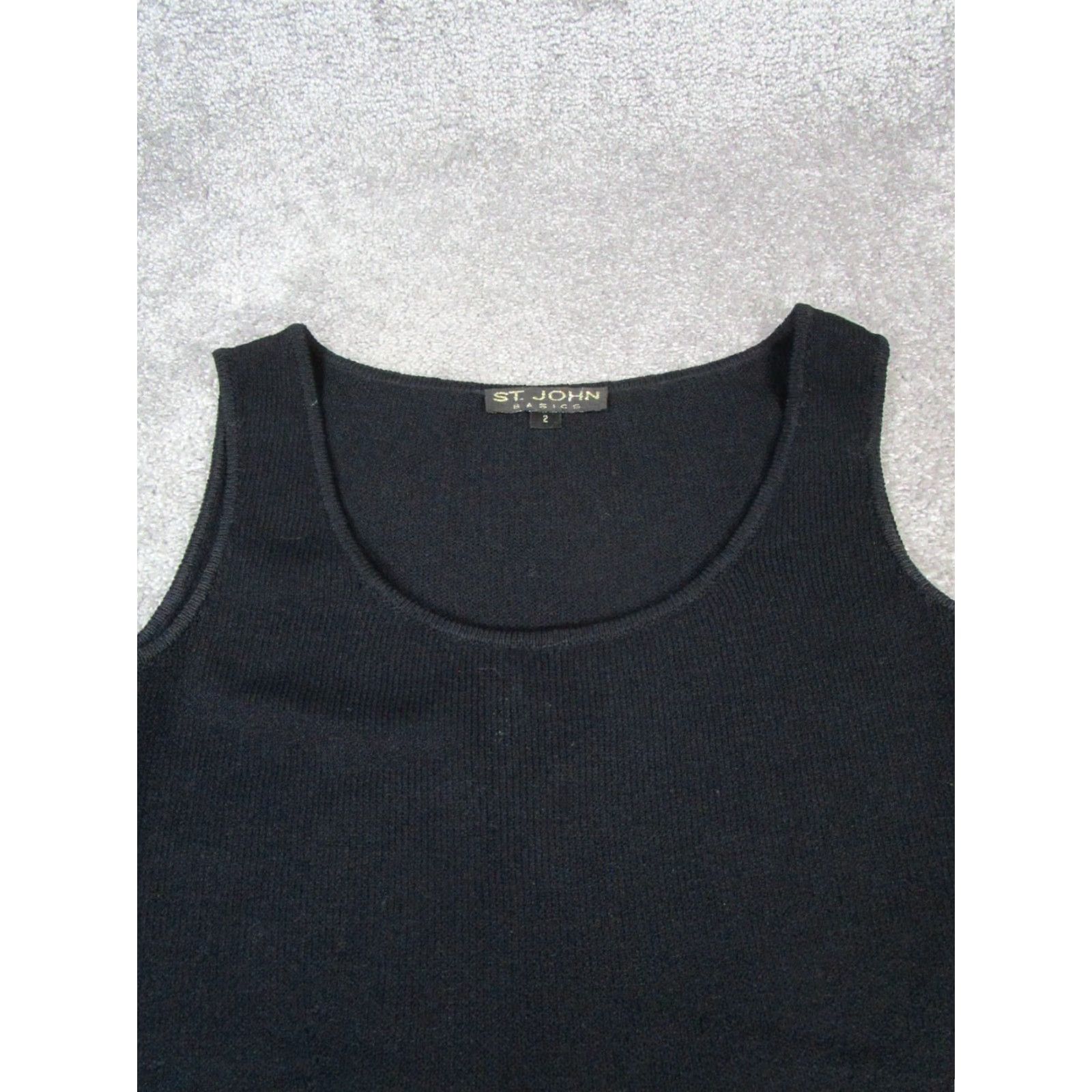 St. John St.John Dress Womens 2 Black Knit Bodycon Size XS / US 0-2 / IT 36-38 - 2 Thumbnail