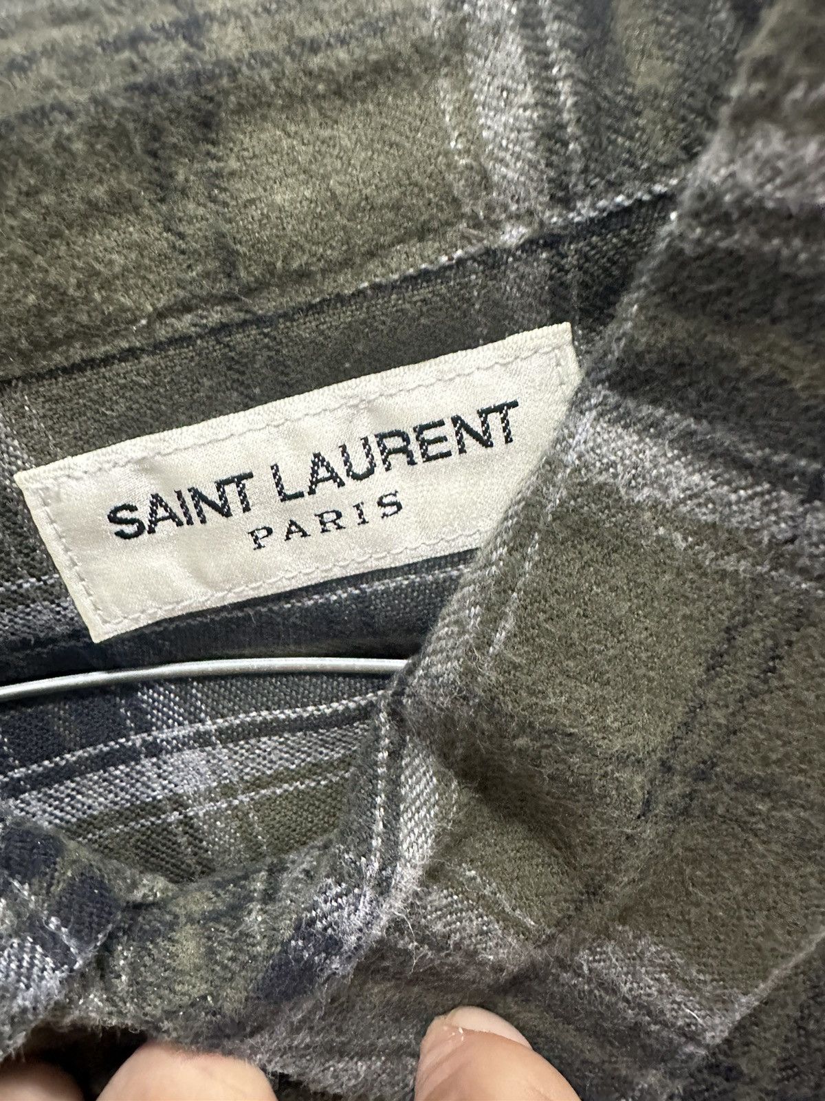 Saint Laurent Paris Saint Laurent military green distressed flannel Size US M / EU 48-50 / 2 - 6 Thumbnail