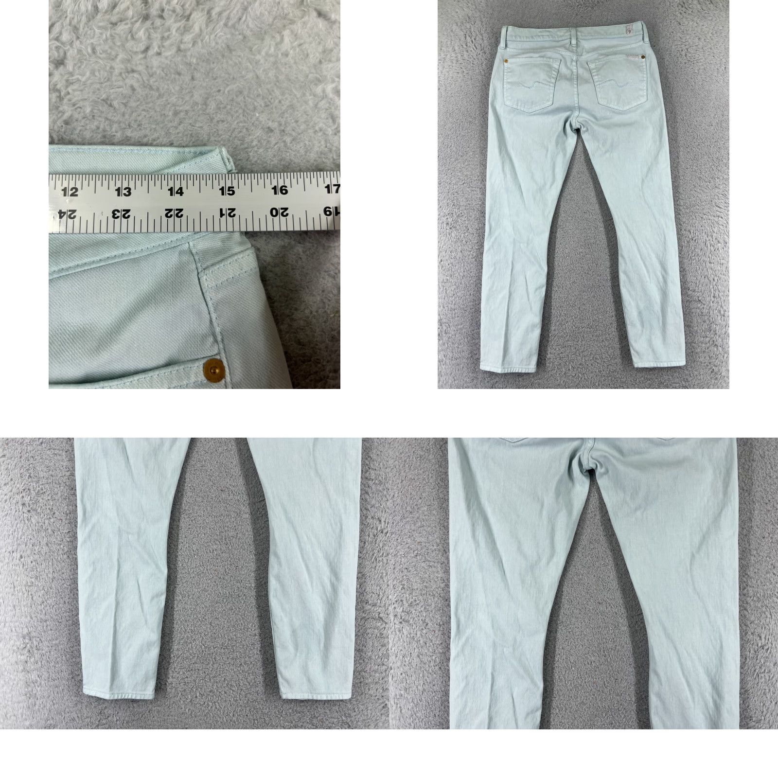 7 For All Mankind 7 For All Mankind Jeans Womens 27 Blue Denim Cropped Comfortable Stretch Regular Straight 5-Pocket Cotton Blend Logo Size 27" / US 4 / IT 40 - 9 Thumbnail