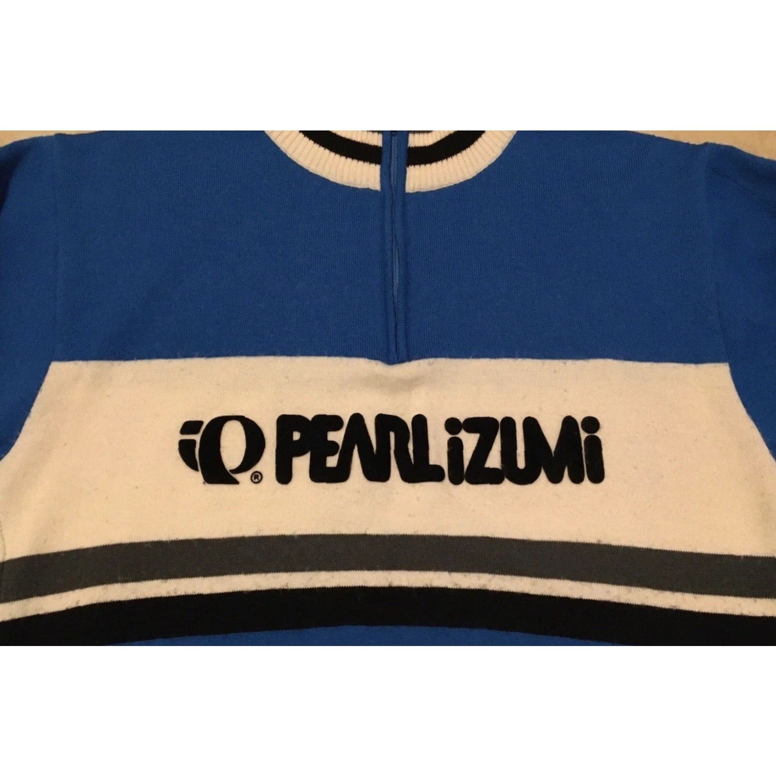 PEARL iZUMi VINTAGE Pearl Izumi Striped 1/4 Zip Sweater XS Cycling Men Size XS White/Blue 80s 90s Surf Bike Racing Gift Size US XS / EU 42 / 0 - 7 Thumbnail