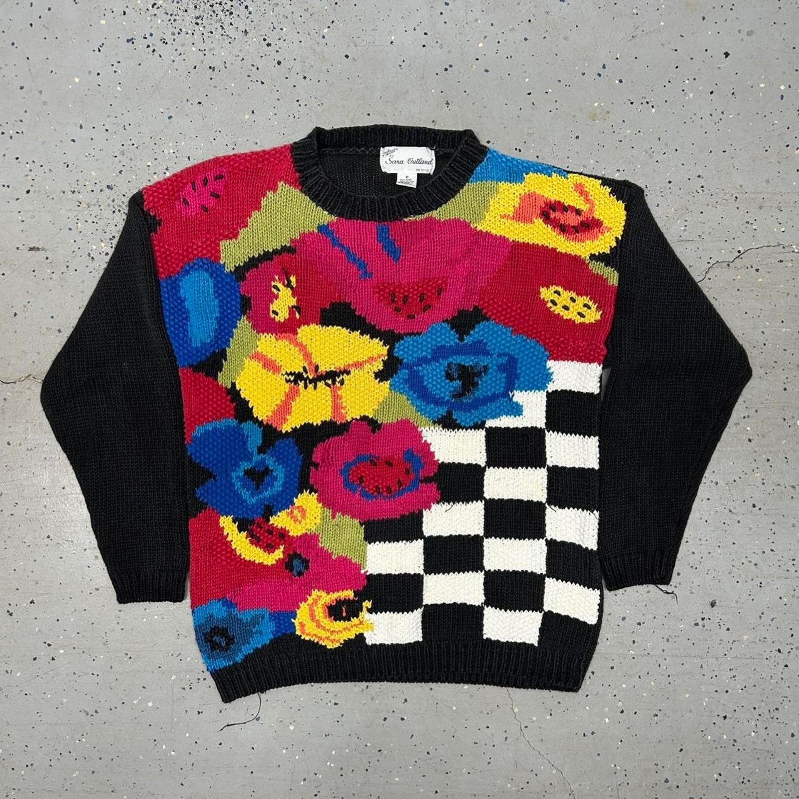 Other VTG 80s/90s Multi-coloured knit floral sweater Size M / US 6-8 / IT 42-44 - 1 Thumbnail