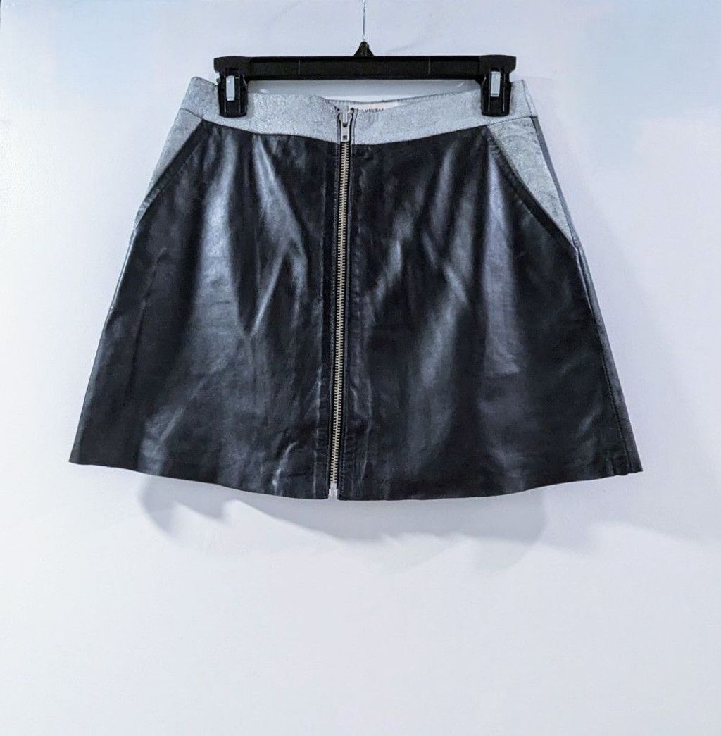 Muubaa MUUBBA Leather Skirt Black/Gray Size US 4 Size 27" / US 4 / IT 40 - 3 Thumbnail