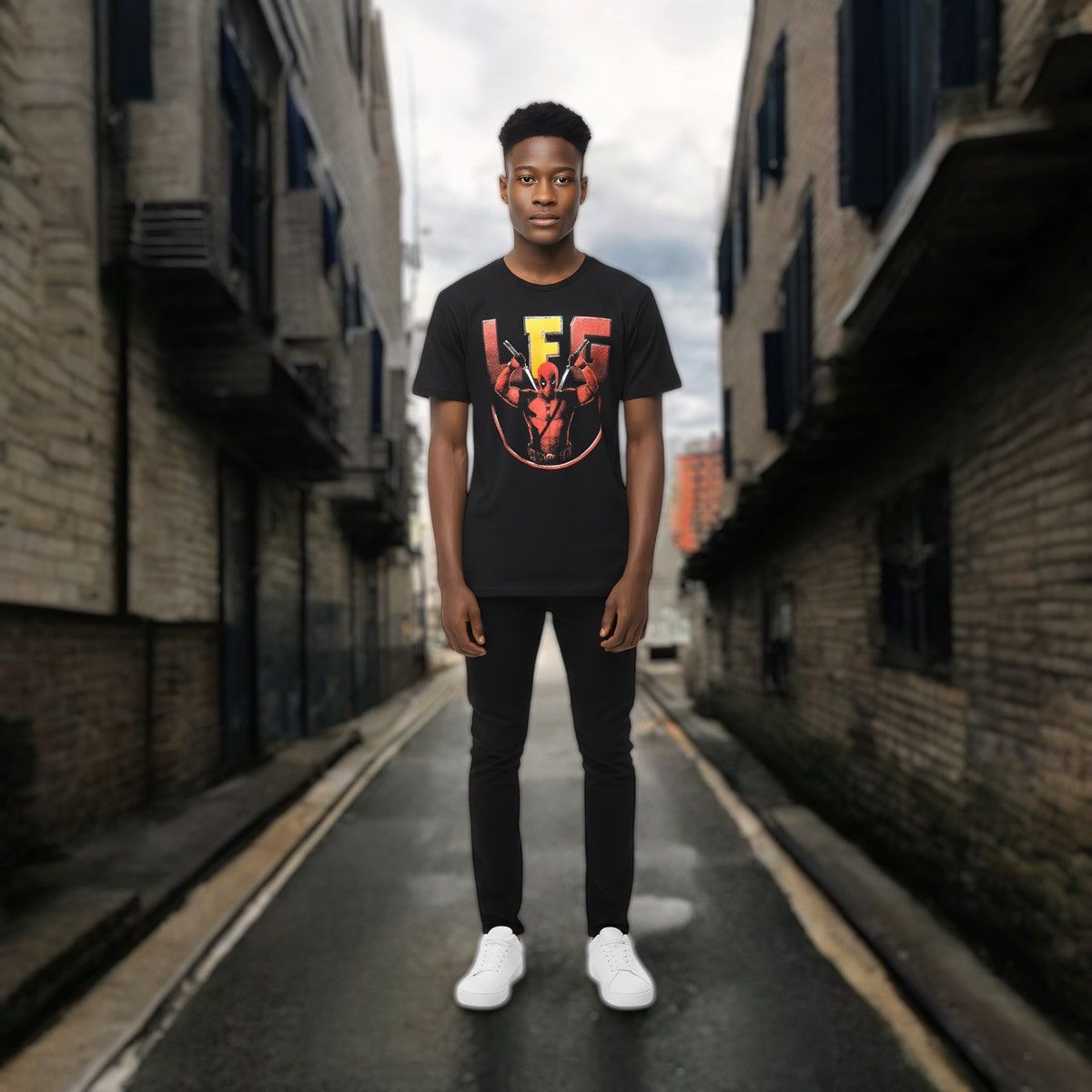 Marvel Comics Marvel Studios Men’s Black Deadpool LFG Graphic T-Shirt Sz M Size US M / EU 48-50 / 2 - 2 Thumbnail
