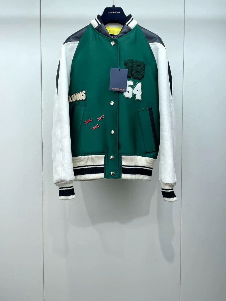 Louis Vuitton Louis Vuitton Green Varsity Style Jacket- DMC Size US M / EU 48-50 / 2 - 1 Thumbnail