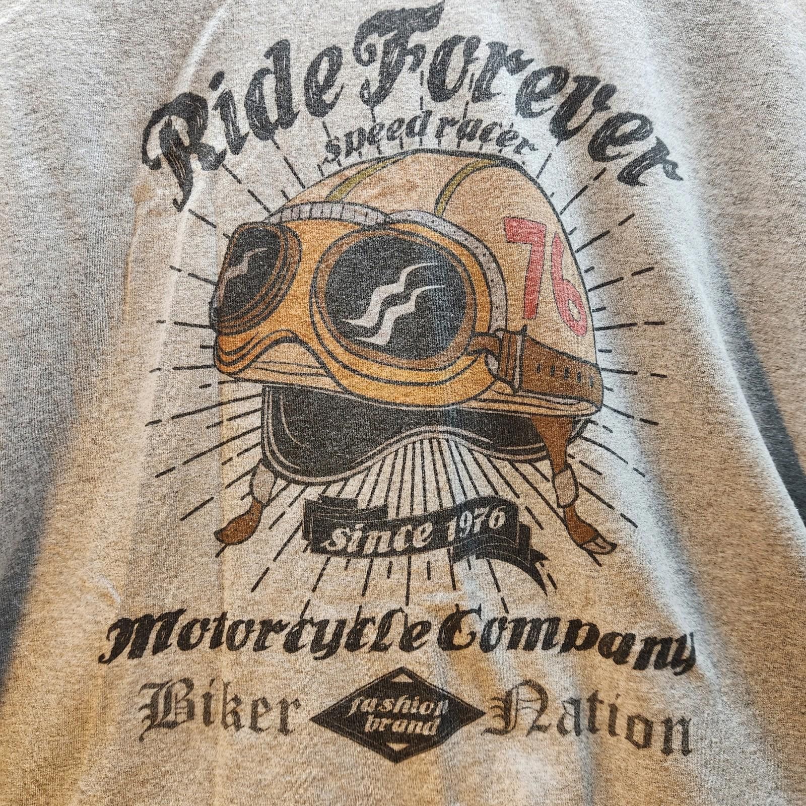 Designer Ride Forever Motorcycle Co Tshirt Grey Size 2XL Size US XXL / EU 58 / 5 - 2 Thumbnail