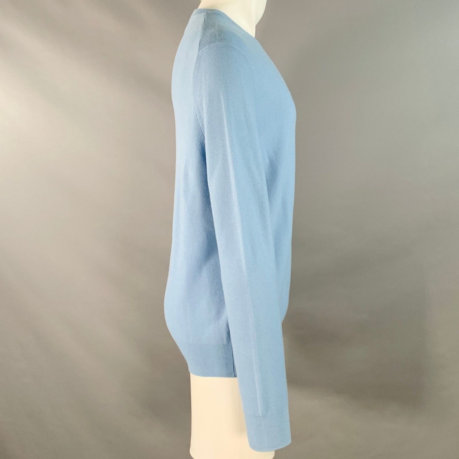 J.Crew J.CREW Size M Blue Knit Cotton Crew Neck Pullover Size US M / EU 48-50 / 2 - 2 Thumbnail