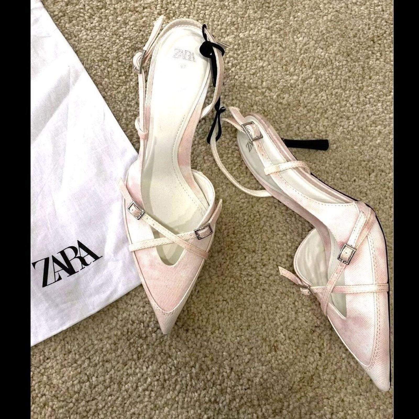 Zara Zara Pink Slingback Heels Pointed Toe Pumps NWT Size US 9 / IT 39 - 10 Thumbnail