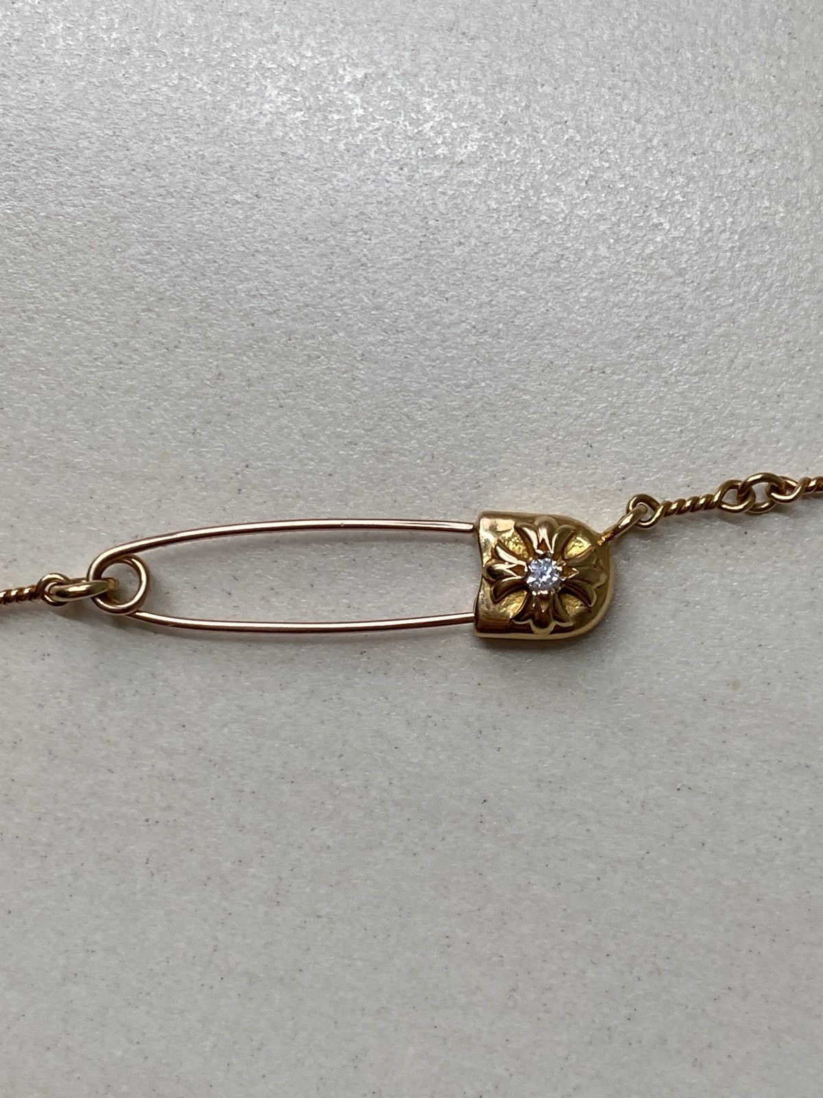 Chrome Hearts Chrome Hearts 22k Gold Diamond Twist Chain Pin Necklace Size ONE SIZE - 8 Thumbnail