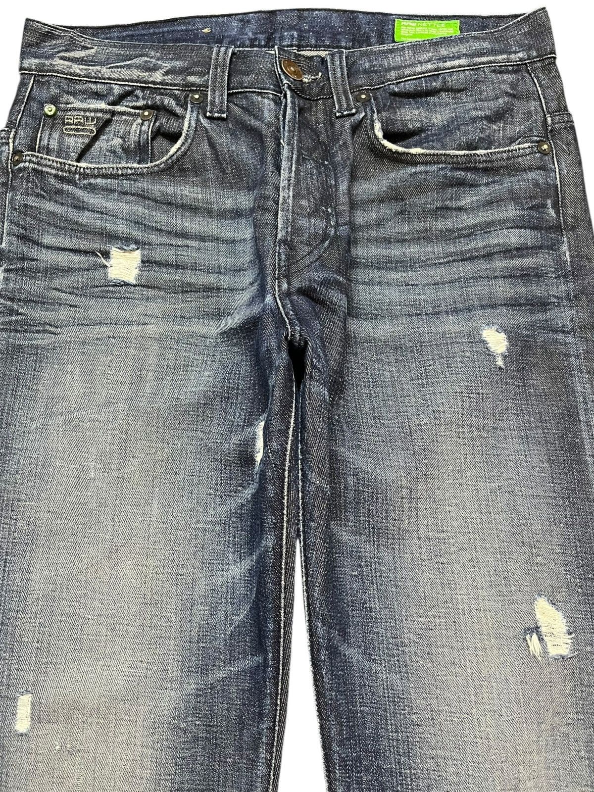 G-Star × Pharrell Vintage G-Star 3301 Grunge Distressed Denim Size US 31 - 2 Thumbnail