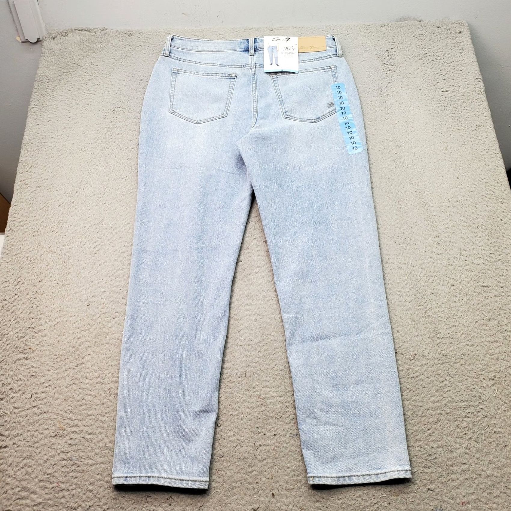 Vintage Seven7 Jeans Womens 10 Blue Denim Flat Front Straight High Rise Jeans Size 32" / US 10 / IT 46 - 2 Thumbnail