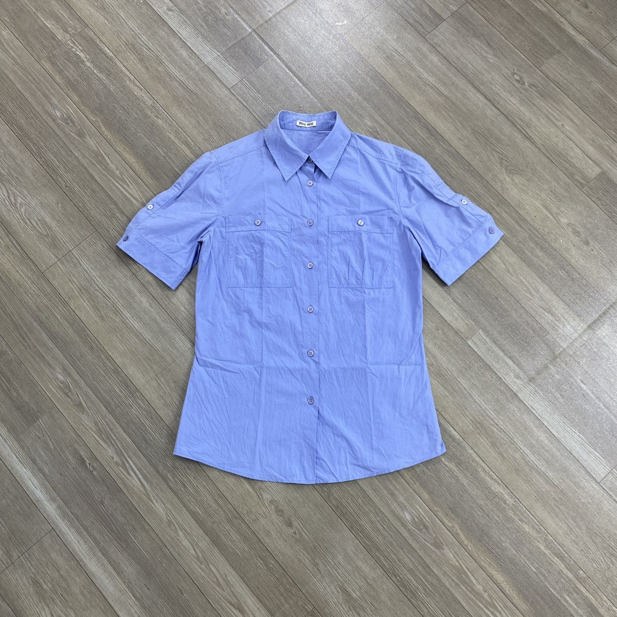 Miu Miu ARCHIVE Miu Miu By Prada Vintage Military Blue Shirt Button Size XS / US 0-2 / IT 36-38 - 1 Thumbnail