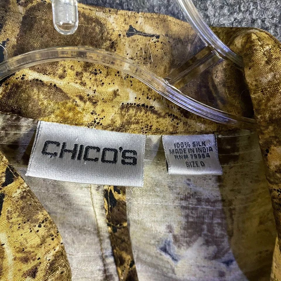 Chicos Chico's Top Women's Size 0 100% Silk Cardigan Adults Size XS / US 0-2 / IT 36-38 - 2 Thumbnail