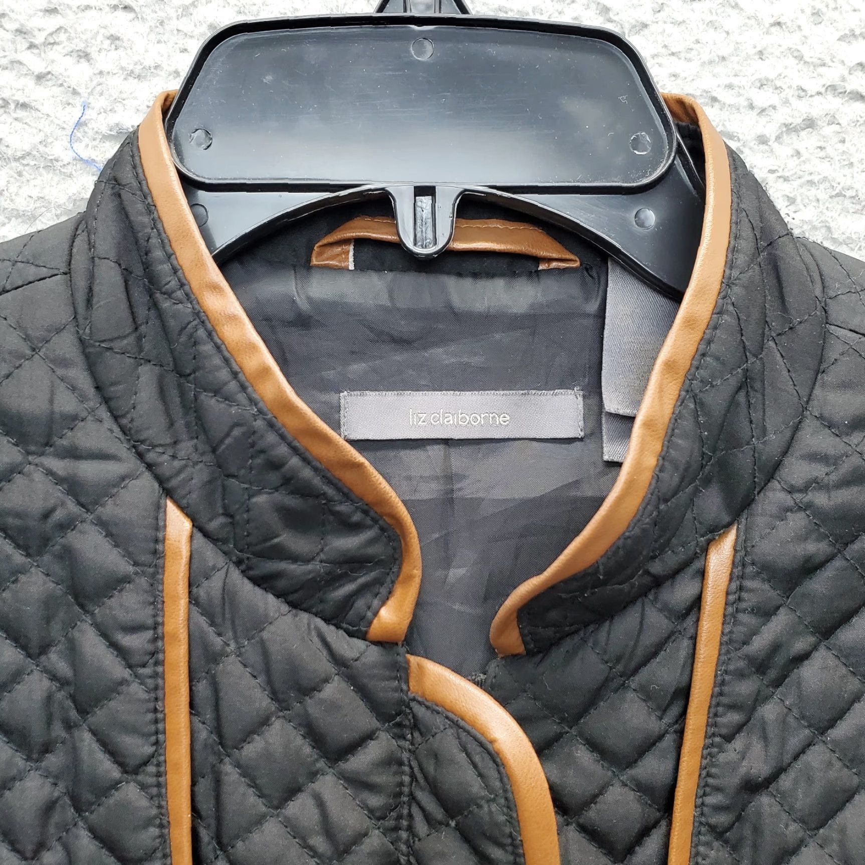 Liz Claiborne Liz Claiborne Diamond Quilted Jacket Womens Black Lightweight Snap Inside Zip Jacket Size L / US 10 / IT 46 - 5 Thumbnail