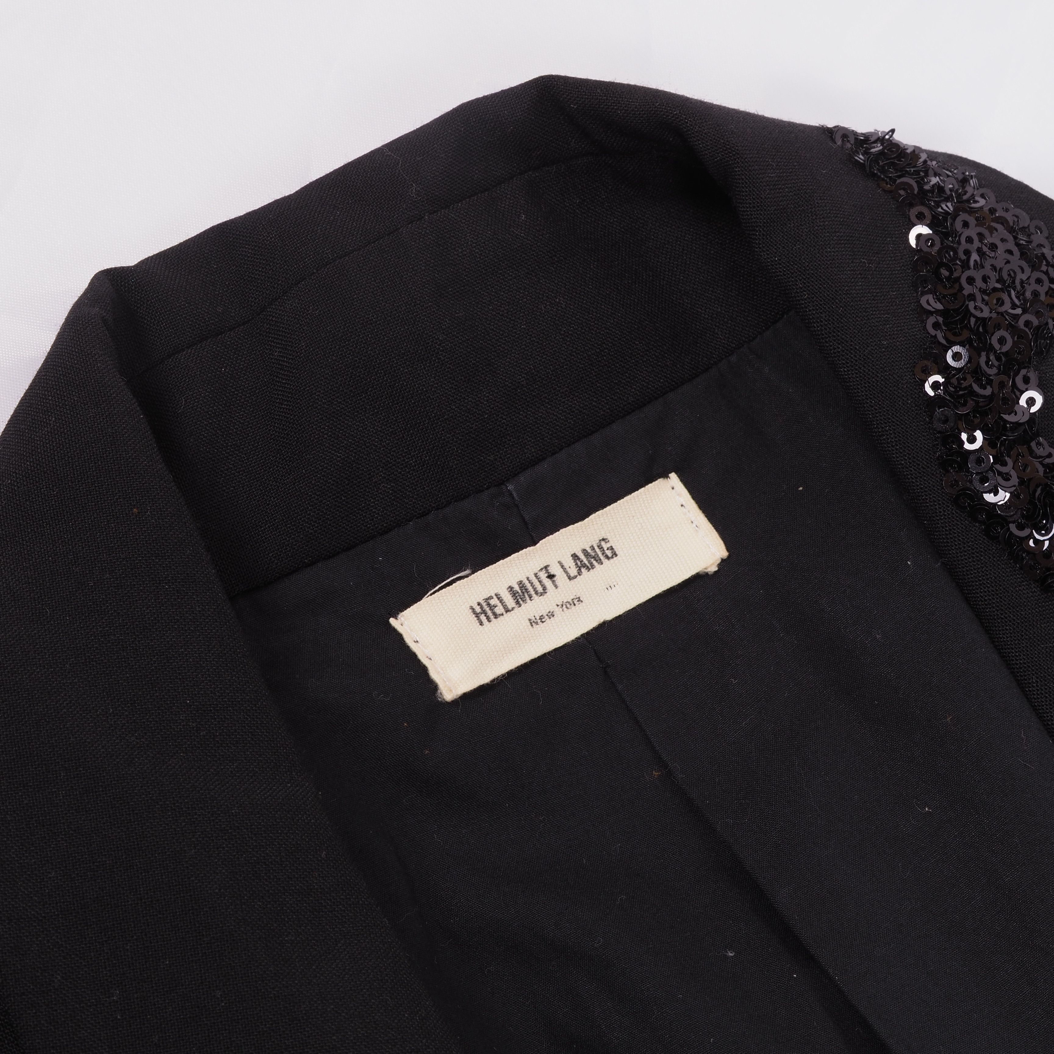 Helmut Lang Helmut Lang Vintage Black Asymmetric Sequin Blazer Jacket Size S / US 4 / IT 40 - 8 Thumbnail