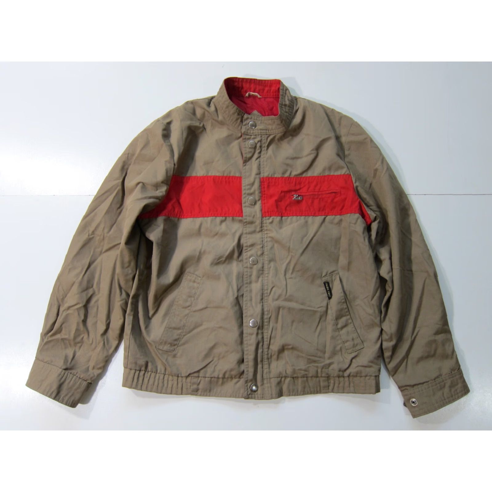 Vintage Pacific Trail Windbreaker Jacket Mens S Brown Red Zip Pocket Cotton 80s 90s Art Vintage Size US S / EU 44-46 / 1 - 5 Thumbnail