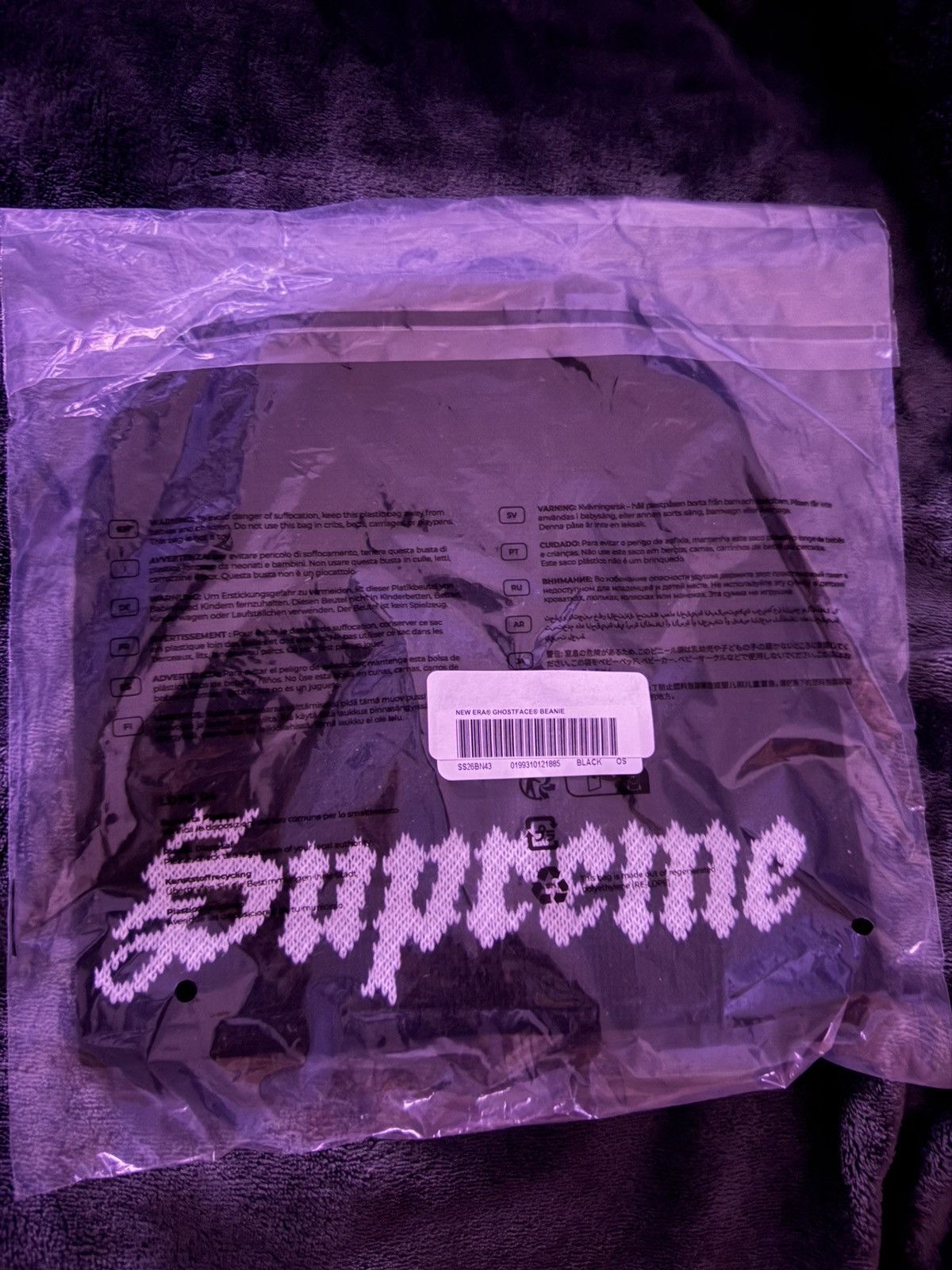 Supreme Supreme New Era Ghostface Beanie Black Size ONE SIZE - 2 Thumbnail