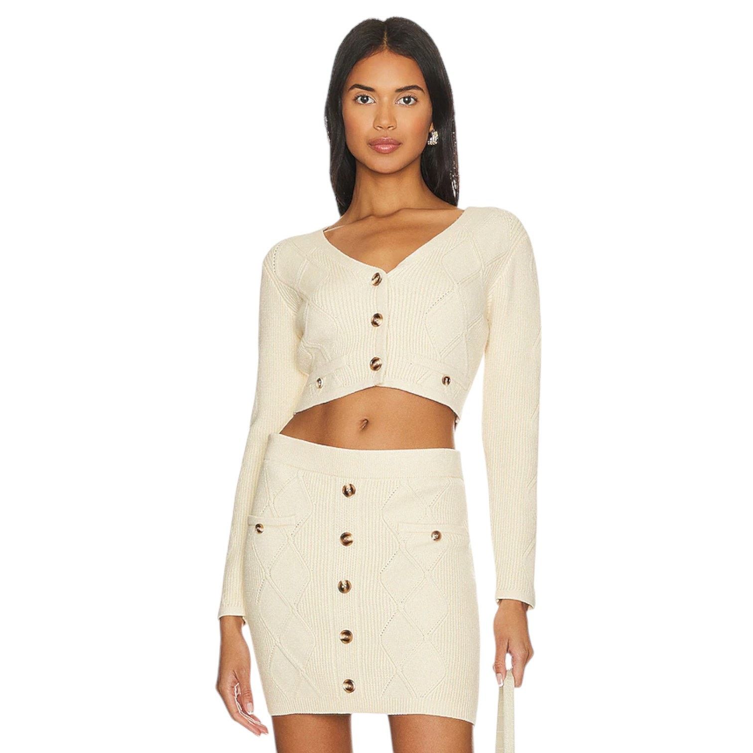 Central Park West Central Park West Bone Ivory Bella Cable Cardigan Medium Size M / US 6-8 / IT 42-44 - 1 Thumbnail