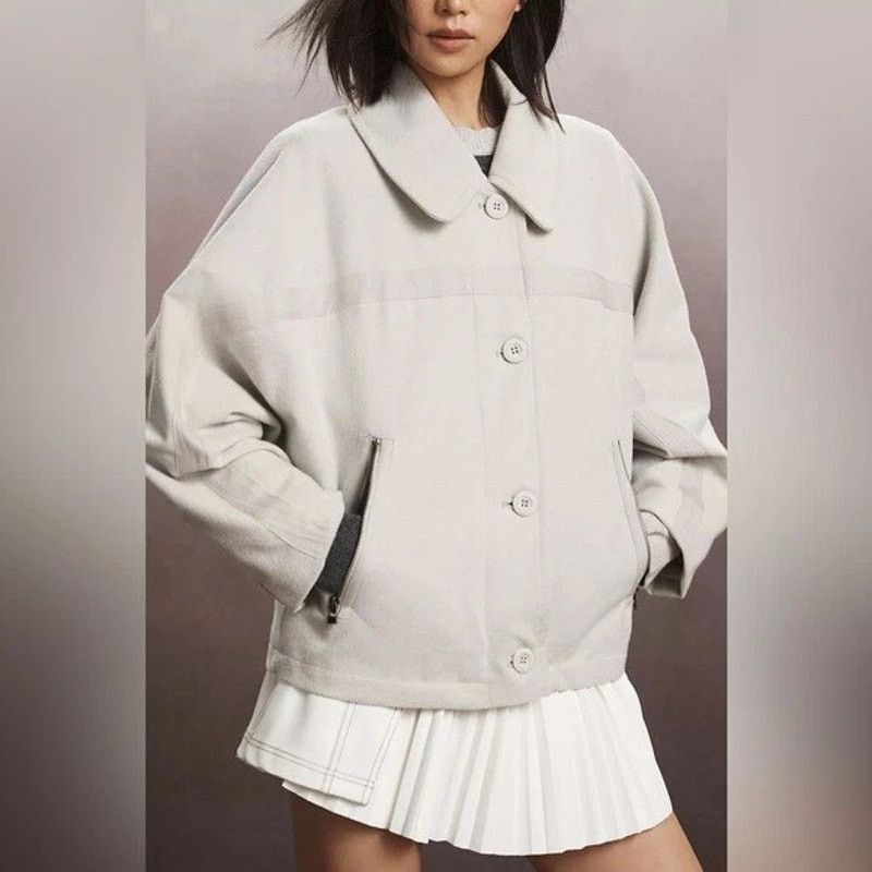 Anthropologie Pilcro Anthropologie Batwing Cozy Jacket Light Grey Size L / US 10 / IT 46 - 1 Thumbnail