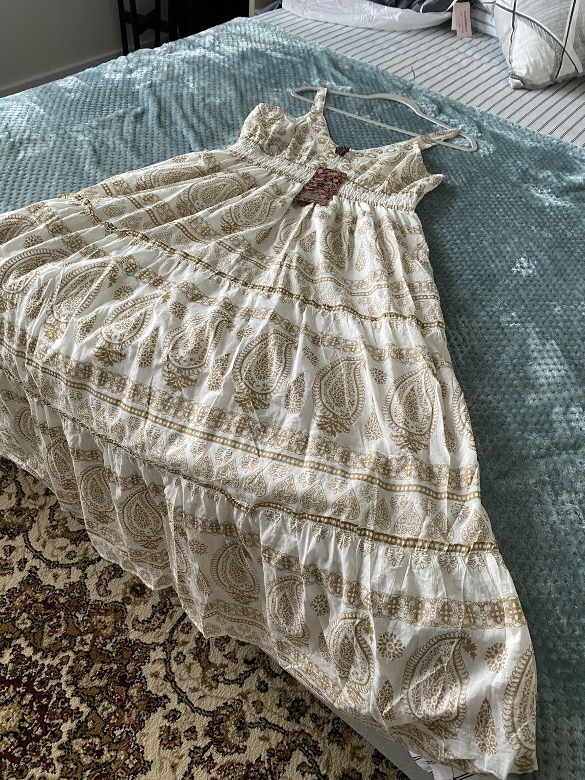 Other Me 2 Magic Women's White Gold Lace Sleeveless Maxi Dress XL Size XL / US 12-14 / IT 48-50 - 7 Thumbnail