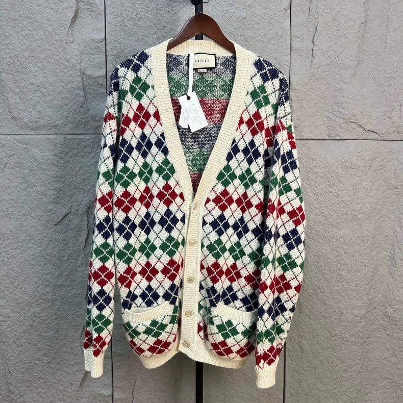Gucci Gucci Multicolored alpaca cardigan sweater 2501-Nextarrow Size US L / EU 52-54 / 3 - 1 Thumbnail