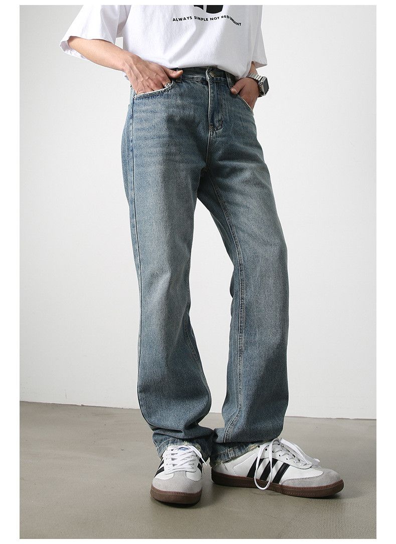 Japanese Brand × Jean Men's washed retro straight loose flared jeans Size US 32 / EU 48 - 3 Thumbnail