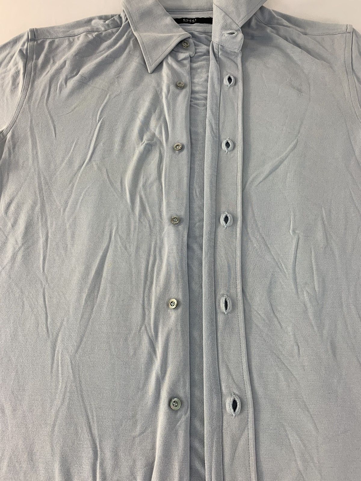 Gucci 90s Gucci Italy Minimalist Button Up Shirt 2/3 Sleeve Size L / US 10 / IT 46 - 3 Thumbnail