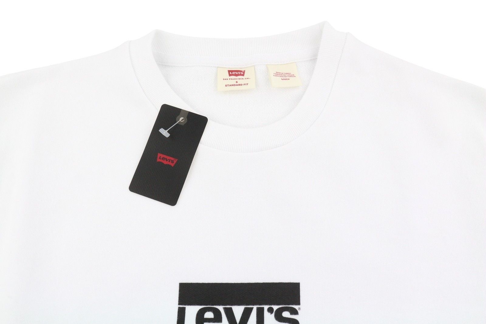 Levi's STANDARD FIT S White Crew Neck Logo Cotton Pullover 87105 Size US S / EU 44-46 / 1 - 5 Thumbnail
