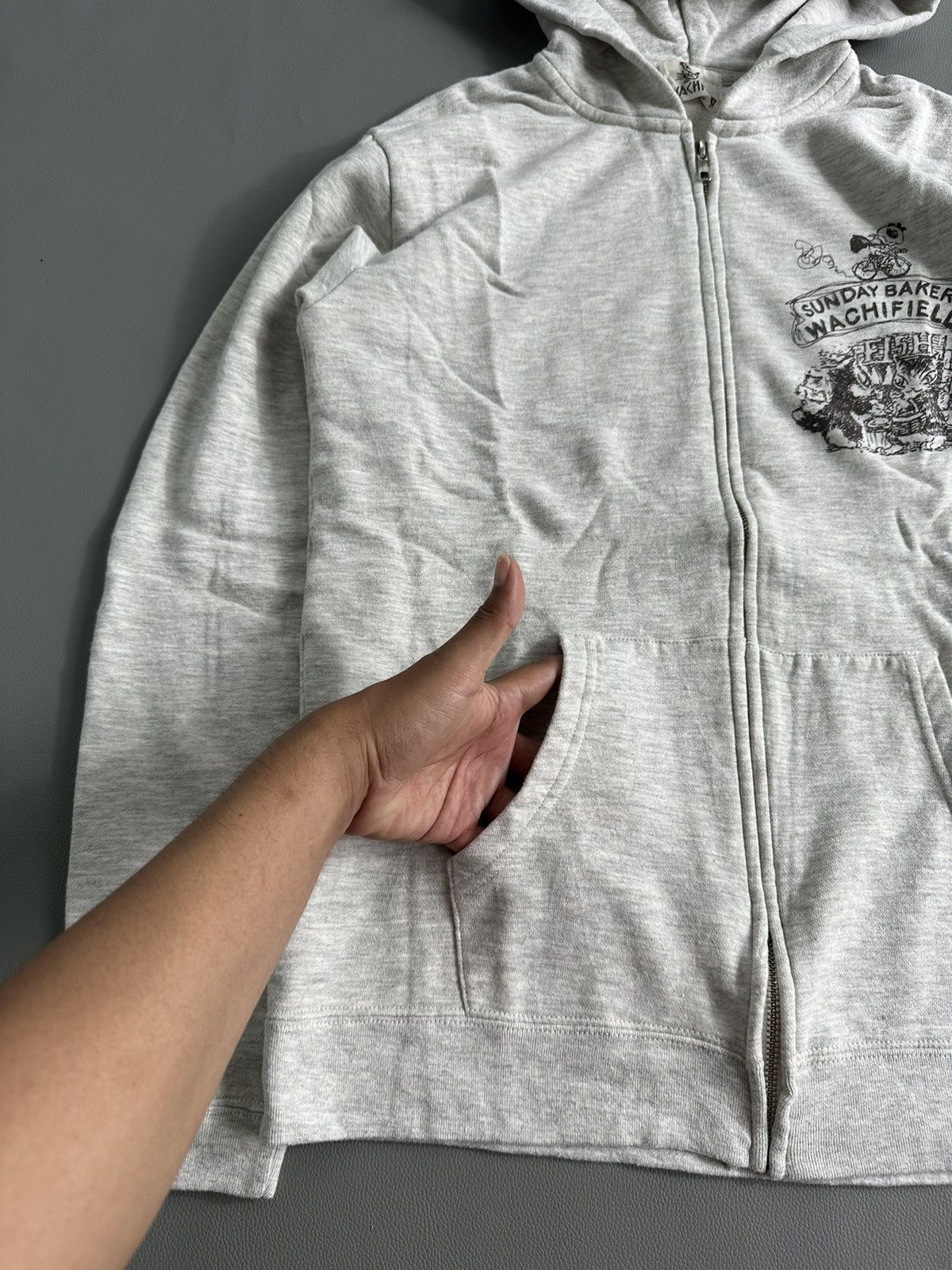 Hysteric Glamour WACHIFIELD CAT GREY COLOUR ZIP HOODIE Size US M / EU 48-50 / 2 - 5 Thumbnail