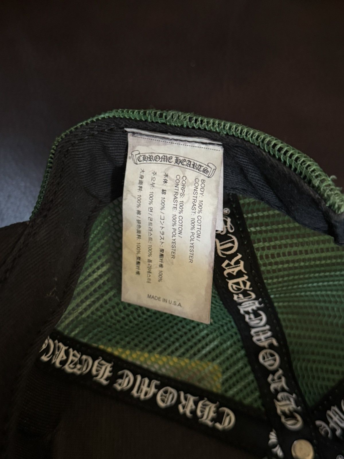 Chrome Hearts Chrome Hearts Green trucker hat Size ONE SIZE - 7 Thumbnail