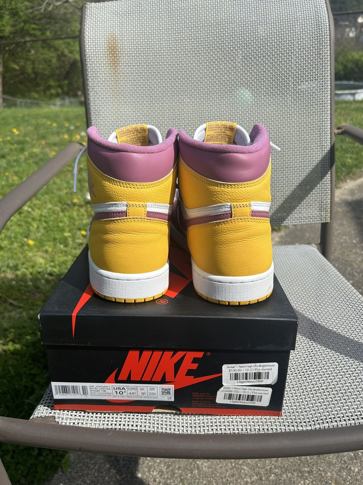 Nike Nike Air Jordan 1 High OG Brotherhood Size 10.5 Size US 10.5 / EU 43-44 - 4 Thumbnail