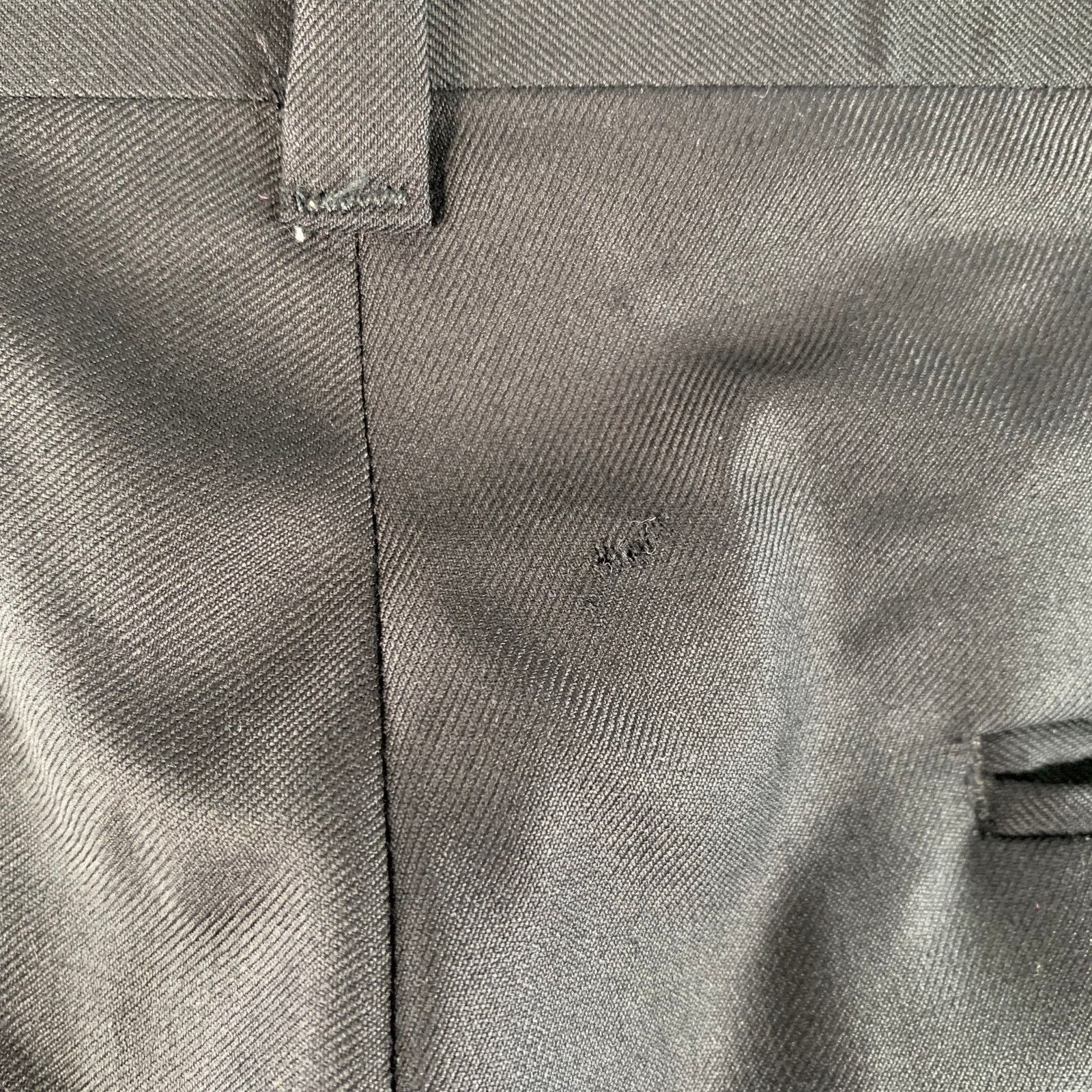 David August DAVID AUGUST Size 32 Black Wool Twill Flat Front Dress Pants Size US 32 / EU 48 - 4 Thumbnail