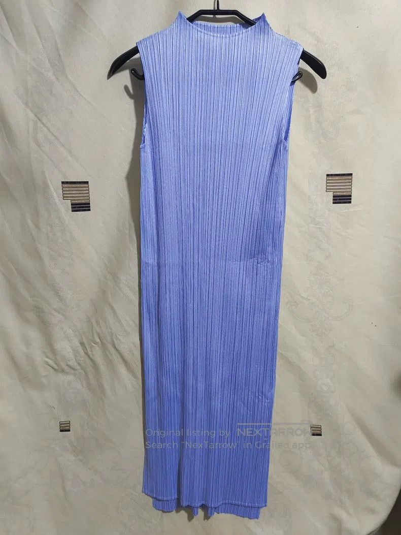 Issey Miyake Issey Miyake Blue Pleated Sleeveless Dress Size M / US 6-8 / IT 42-44 - 1 Thumbnail
