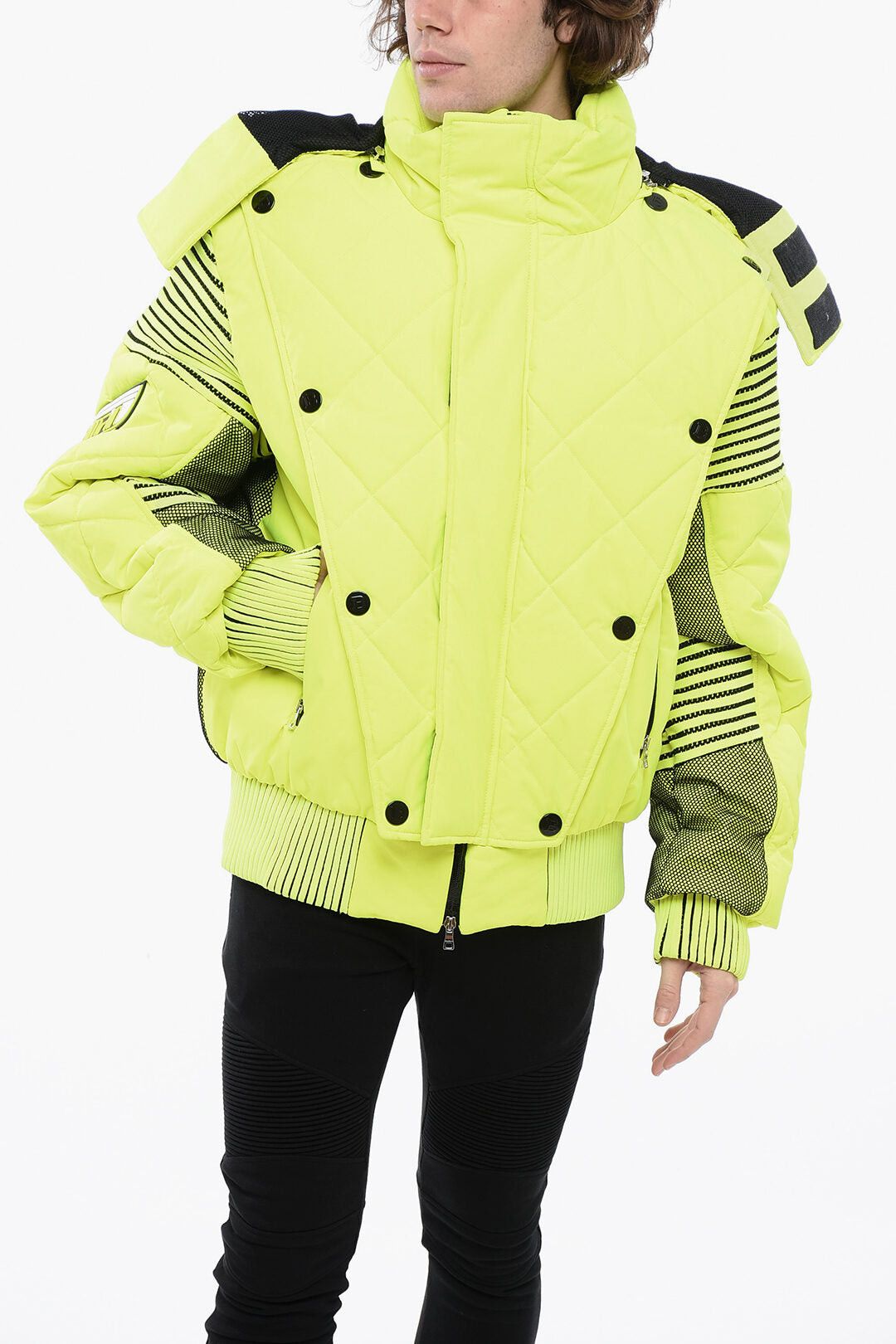 Balmain Padded Jacket NEON With Mesh Details And Removable Hood Size US S / EU 44-46 / 1 - 1 Thumbnail