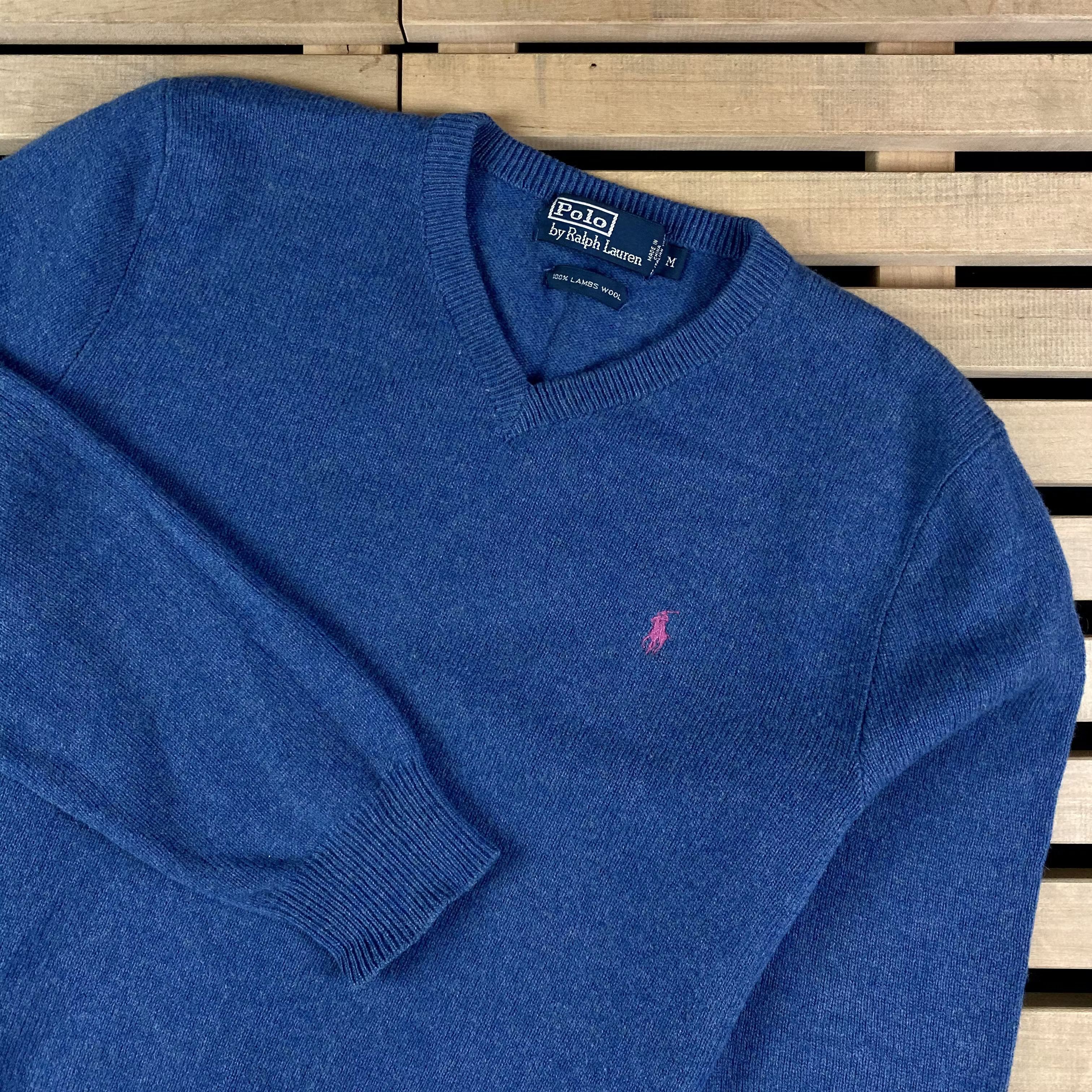 Polo Ralph Lauren × Ralph Lauren × Vintage Mens Wool Jumper V Neck Polo Ralph Lauren Vintage Size М Size US M / EU 48-50 / 2 - 2 Thumbnail