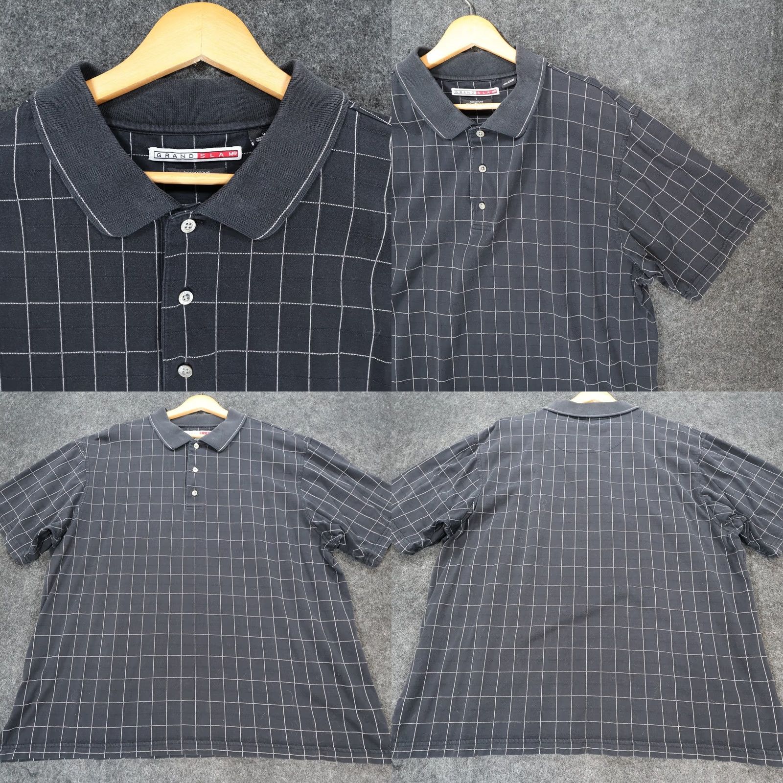 Vintage Grand Slam Polo Shirt Mens XL Black Knit Dynamics Grid Dry Mercerized Size US XL / EU 56 / 4 - 8 Thumbnail