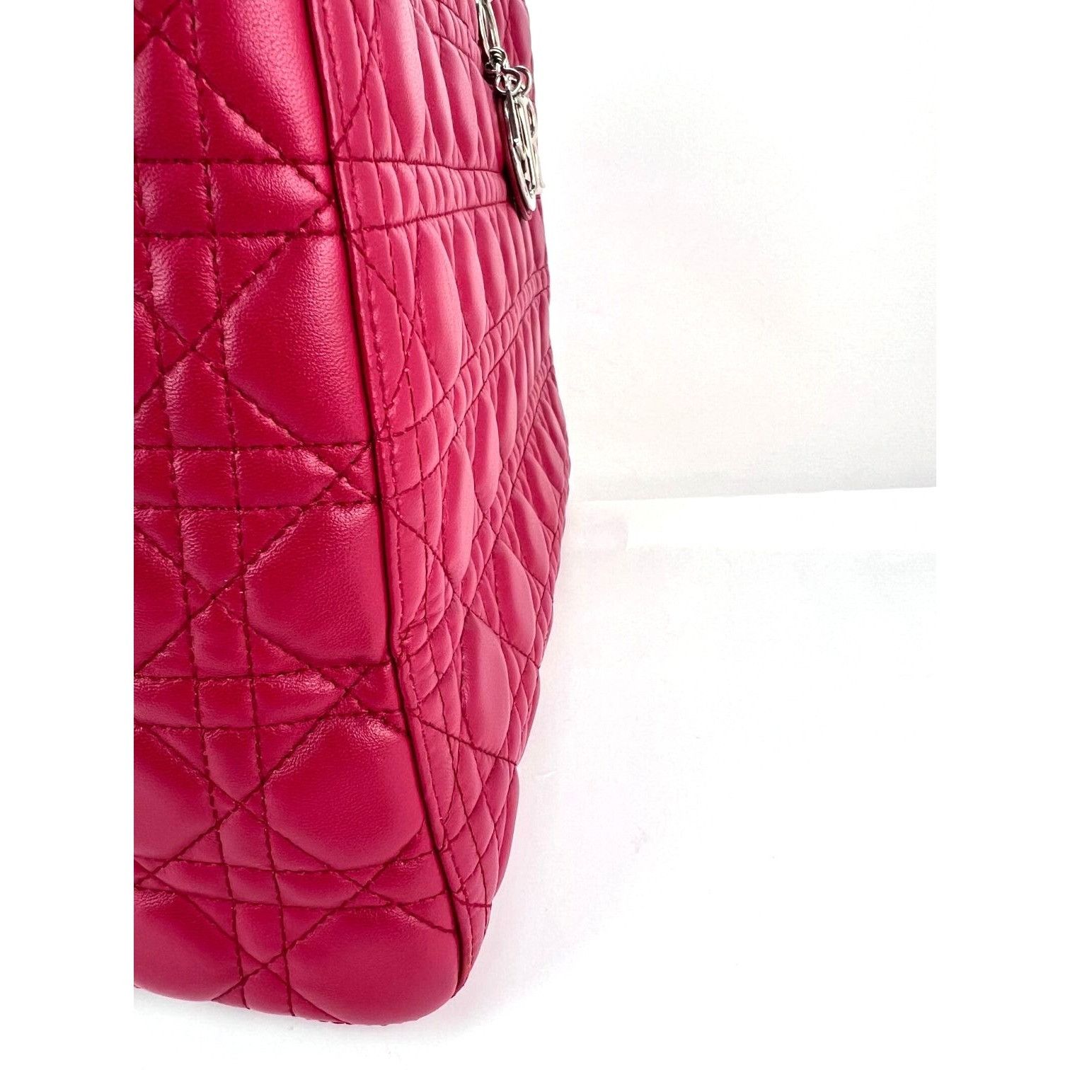 Dior Christian Dior Lambskin Cannage Large Red Lady Dior Shoulder Size ONE SIZE - 9 Thumbnail