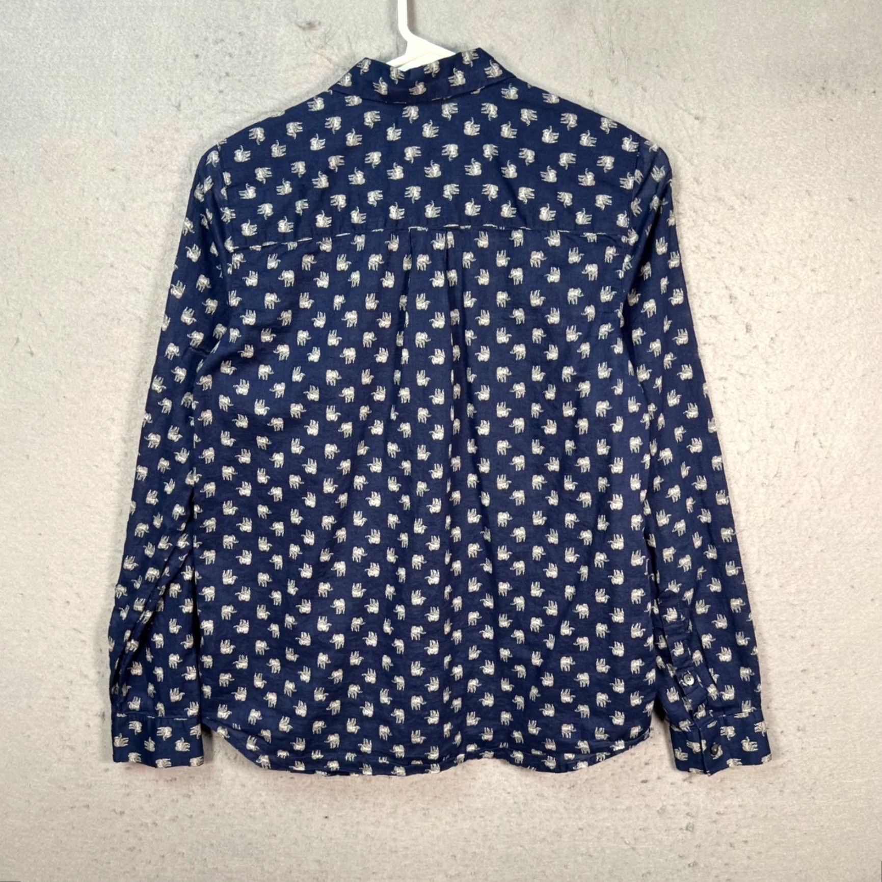 Madewell Madewell Button-Up Shirt Navy Blue Long Sleeve Womens Small Size S Cotton Elephant Print Casual Vintage No Size S / US 4 / IT 40 - 2 Thumbnail
