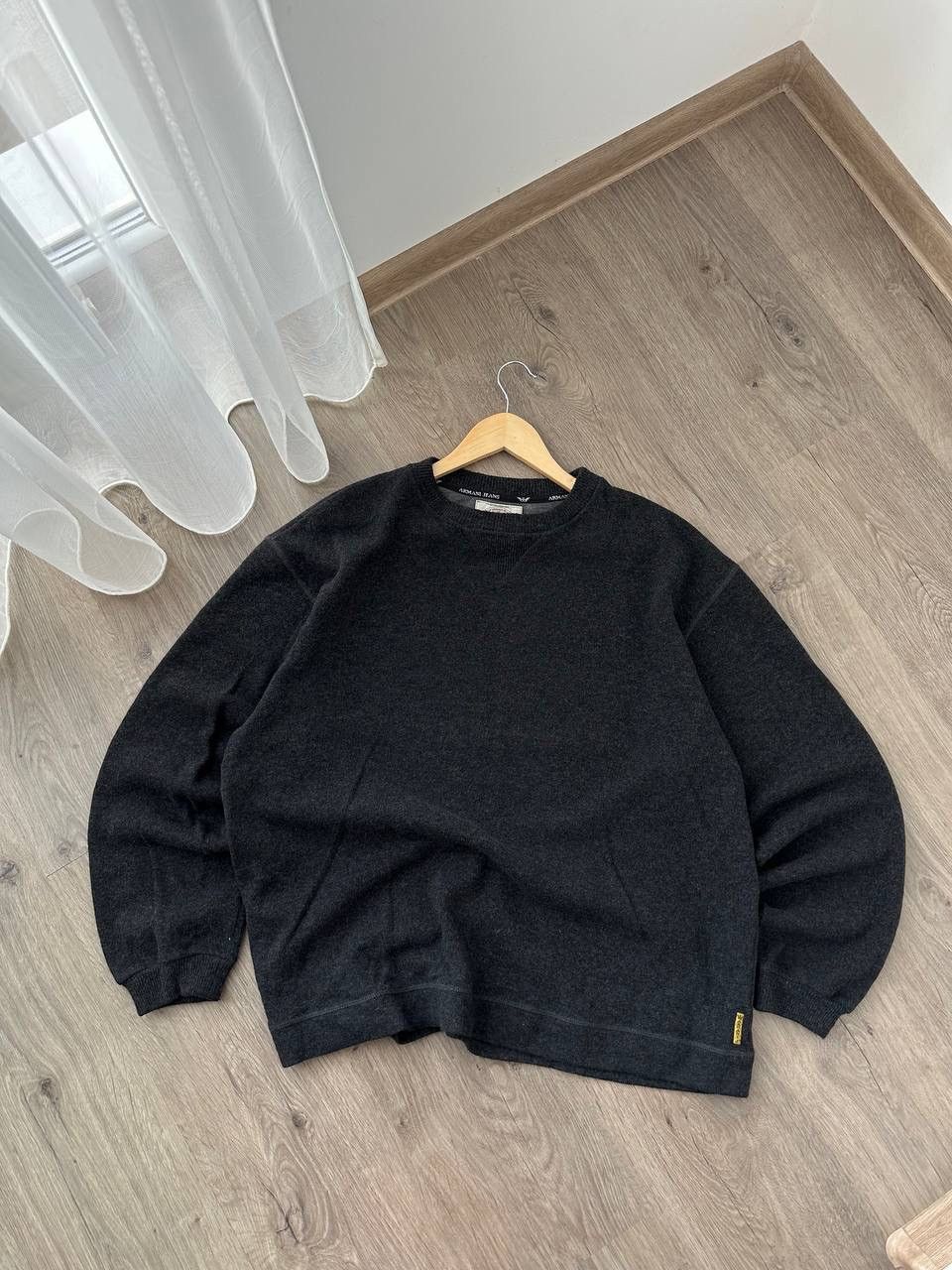 Armani × Vintage Vintage Armani Jeans Navy Gray Sweater Size US XL / EU 56 / 4 - 1 Thumbnail