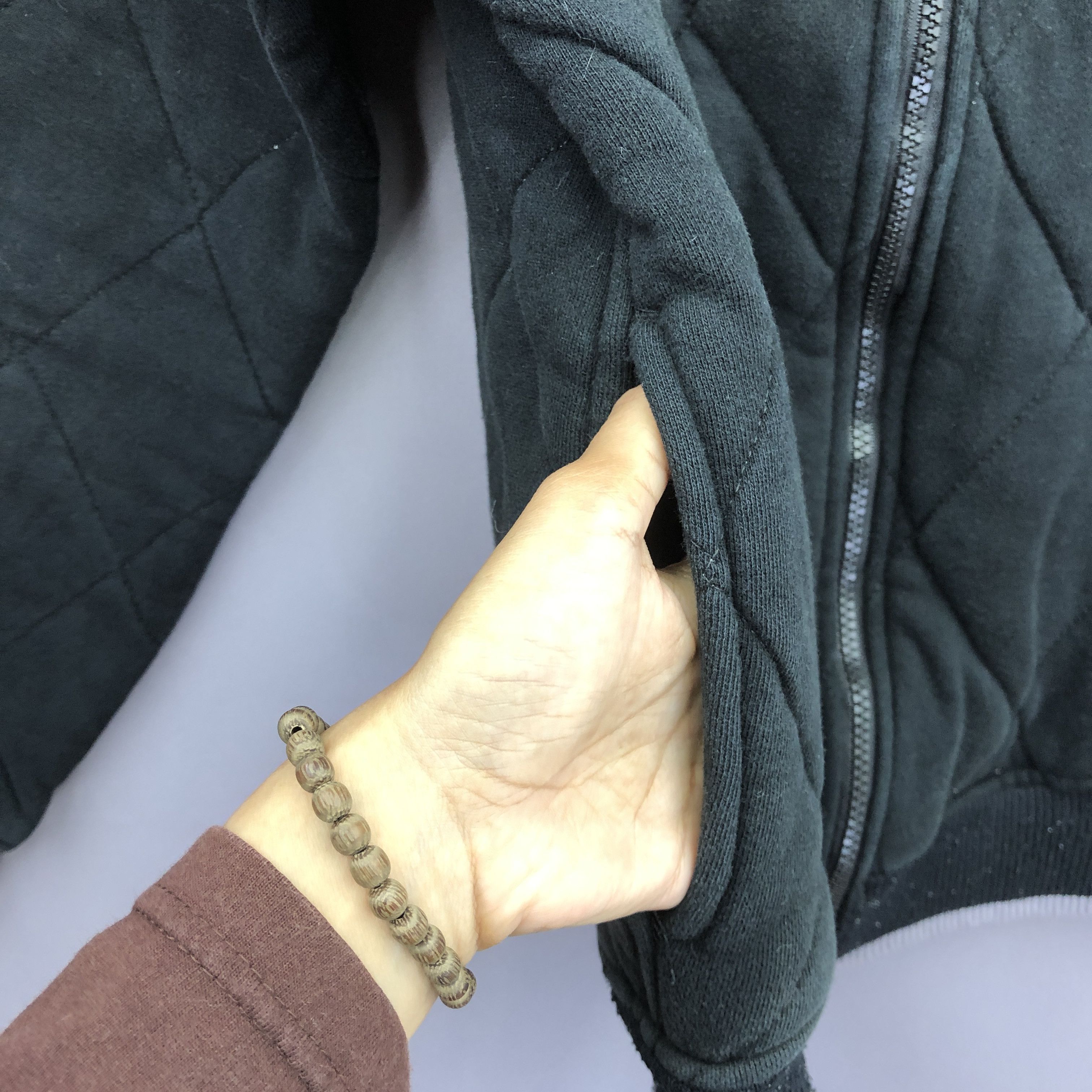 Japanese Brand × Vintage Vintage Mischievous Varsity Sweater Quilts Zipper Sweatshirt Size US M / EU 48-50 / 2 - 5 Thumbnail
