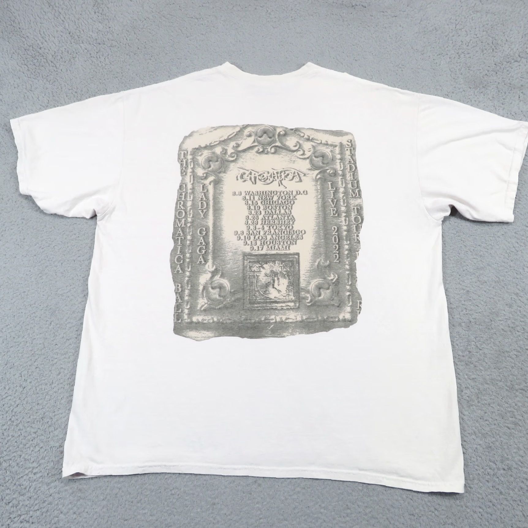 Vintage Lady Gaga Shirt XL Cream 2022 Chomatica Ball World Tour Concert Tee Monster Mens Shirt Size US XL / EU 56 / 4 - 4 Thumbnail