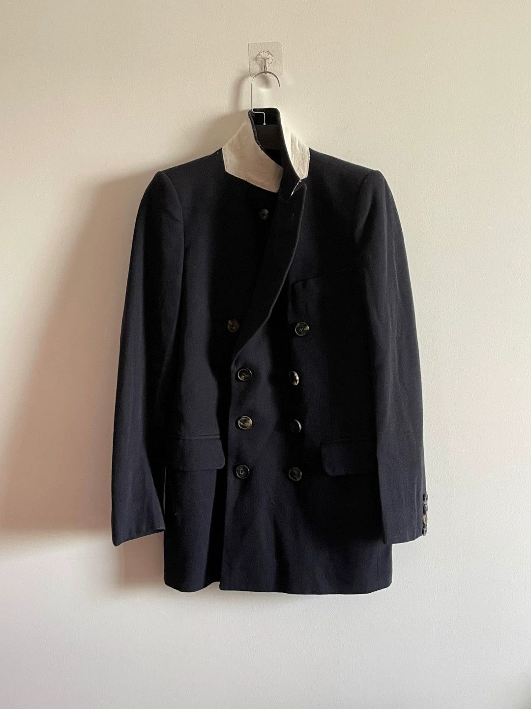 Dries Van Noten Double-Breasted Black Jacket with Contrast Collar Size US M / EU 48-50 / 2 - 2 Thumbnail