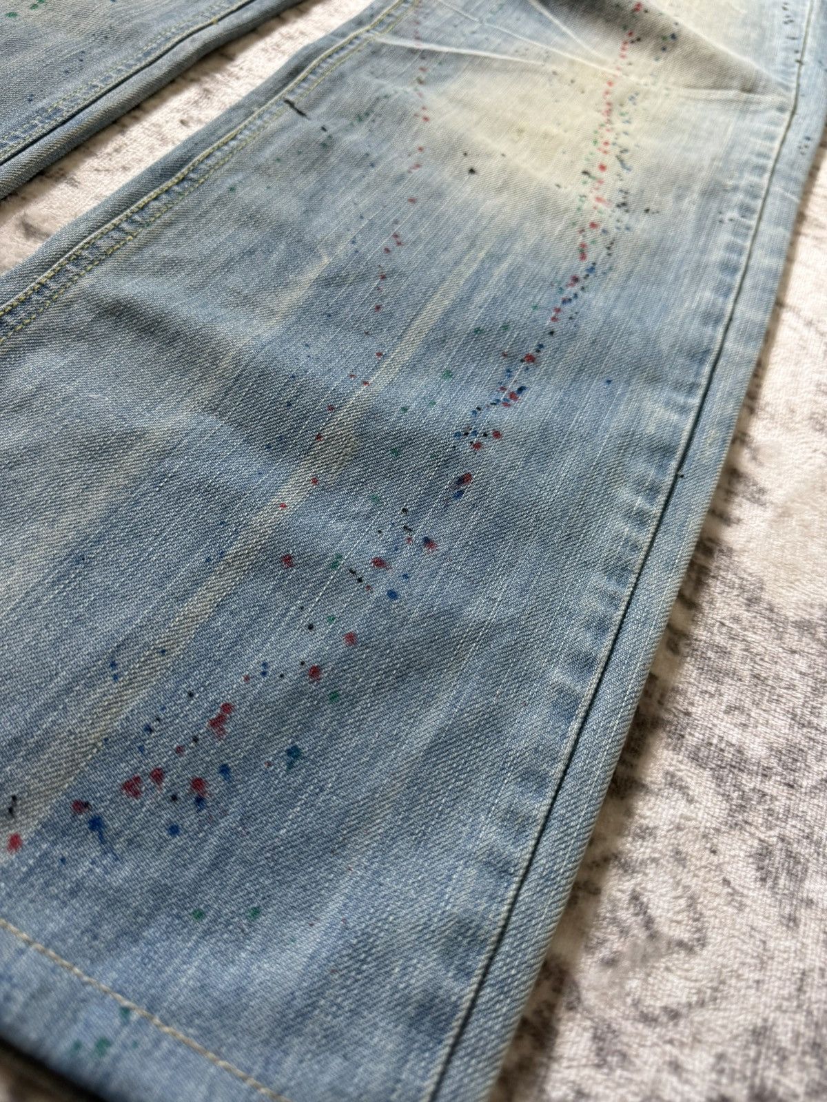 Hysteric Glamour Crazy Leopard Japan Paint Splatter Honeycomb Loose Jeans Size US 30 / EU 46 - 7 Thumbnail
